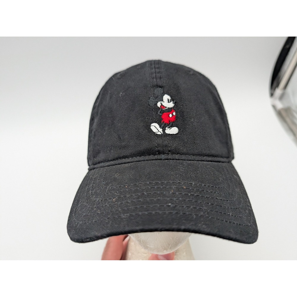 Disney Mickey Mouse Embroidered Black Cotton Baseball Cap Adjustable Hat